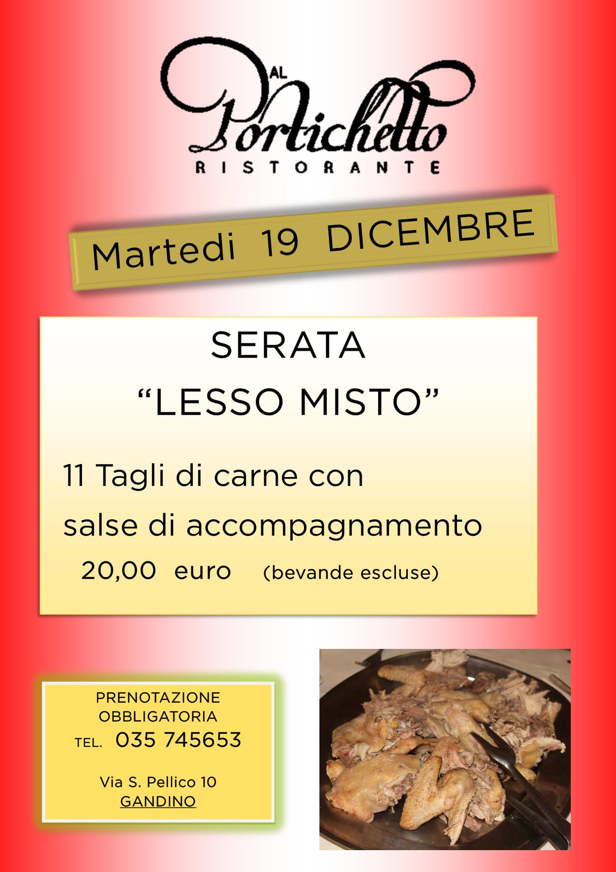 Menu Natale 2023 Ristorante Bergamo